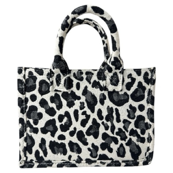 Do Everything in Love Canvas & Vegan Leather Leopard Print Mini Tote Bag - Picture 4 of 12